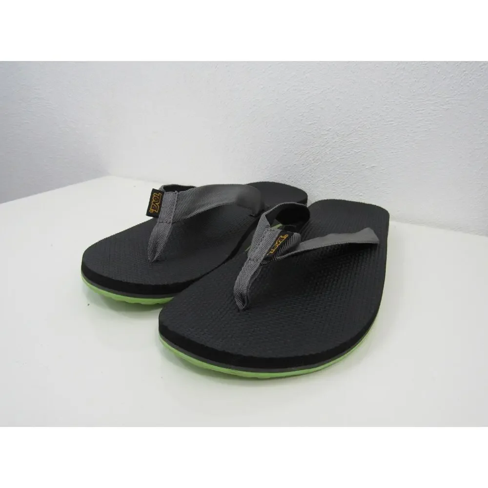 Teva USA 13 Men's Original Flips Black Neon Green Yellow Gray Flip Flop Sandals
